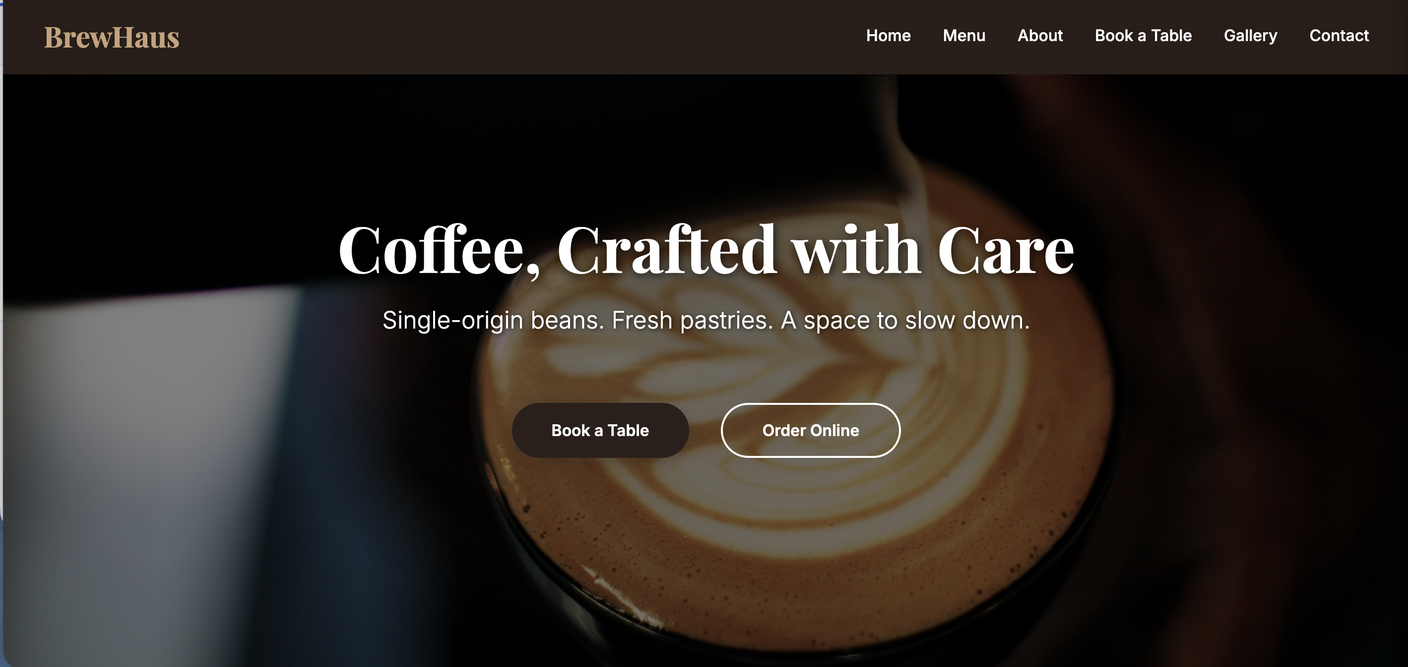 BrewHaus coffee shop website design by Verto Media - Modern web design Mossel Bay